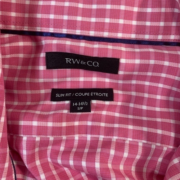 RW&Co Pink Plaid Dress Shirt - Picture 4 of 7